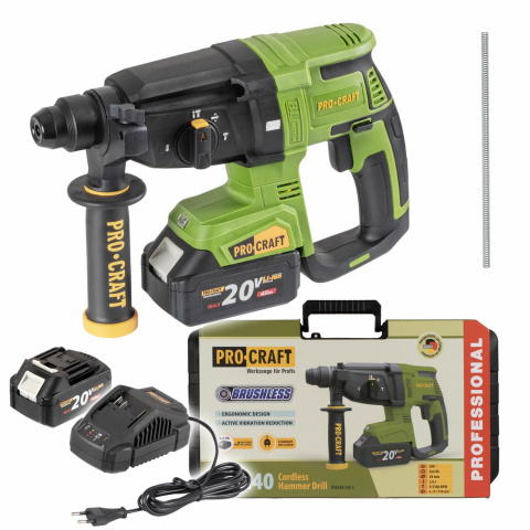 Aku vrtací kladivo Procraft PHA40 SDS Plus | PHA40-2B-C